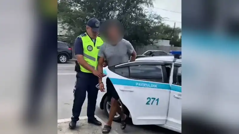 Алматинская область: Полиция задержала пьяного рецидивиста на дороге Павлодаре