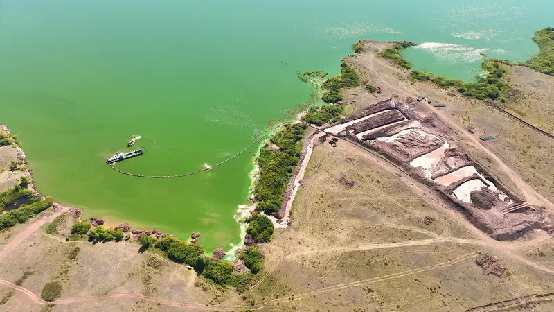 Астанинское водохранилище с высоты птичьего полёта 