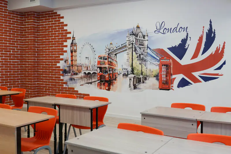 Кабинет английского языка в школе-гимназии №96 в Астане, построенной на изъятые у коррупционеров деньги