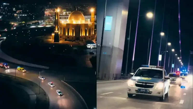 Кортеж спецтранспорта в Семее посвященный Всемирному дню памяти жертв ДТП Павлодаре