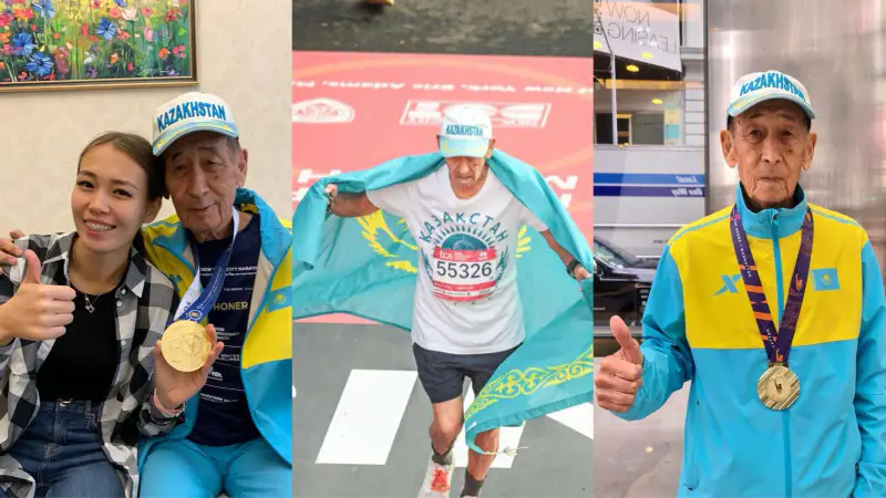 80-летний пенсионер из Казахстана Салтанат Туйтебаев стал звездой Нью-Йоркского марафона Павлодаре