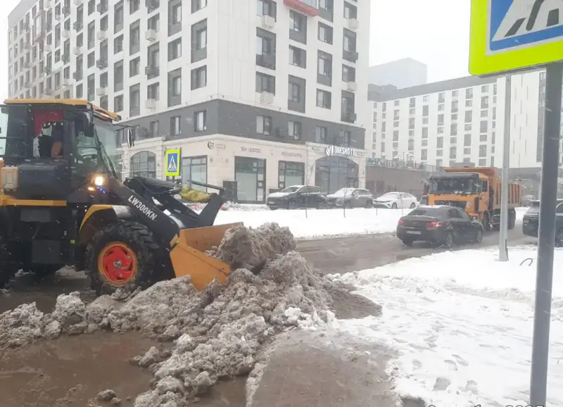Свыше 1 100 единиц спецтехники задействуют в снегоуборочных работах ночью в Астане (3)