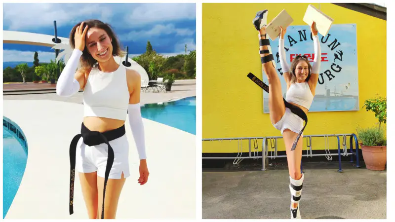 Немецкая тхэквондистка Полина Глебова установила рекорд Гиннесса, лопнув 22 шара ногой на каблуках Павлодаре