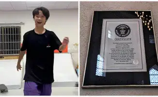 15-летний китайский скейтбордист Чжоу Цзэян установил рекорд Гиннесса с невероятным трюком