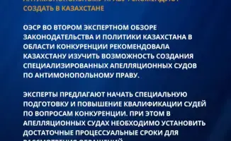 ОЭСР призывает Казахстан реформировать антимонопольное правоприменение и повысить штрафы за нарушения