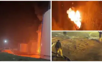 Пожар на нефтебазе в Туркестане: быстрое распространение огня на улице Саттарханова