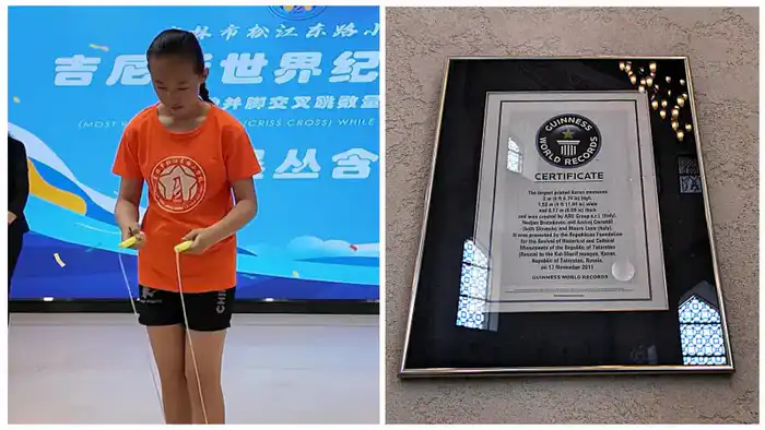 11-летняя Ву Конган из Китая устанавливает два мировых рекорда Гиннесса в прыжках на скакалке Павлодаре