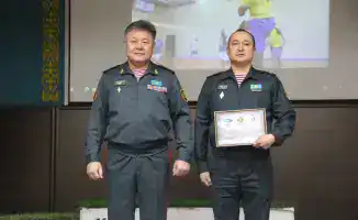 Соревнование по волейболу в Национальной гвардии МВД РК