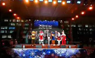 На Центральной площади Семее зажгли огни новогодней ёлки