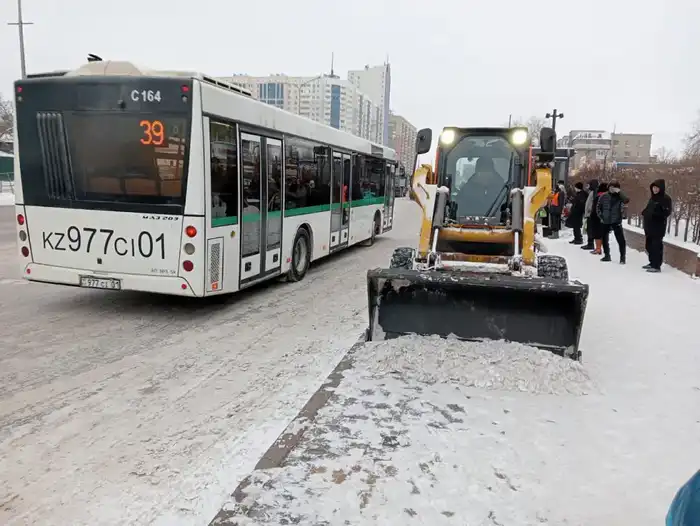 Более 1 500 единиц спецтехники задействовали в снегоуборочных работах в Астане ночью (4)