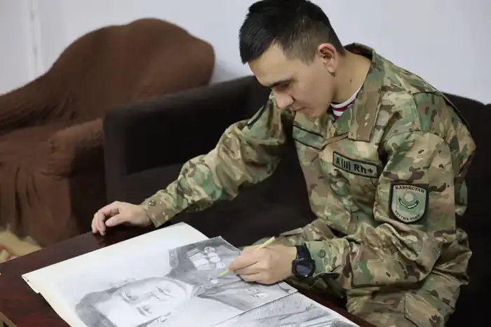 Портреты героев Великой Отечественной войны от военнослужащего для музея Национальной гвардии Павлодаре