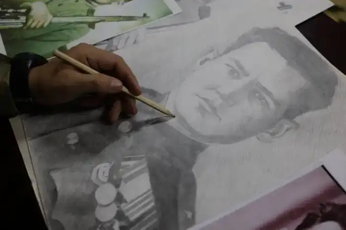 Портреты героев войны от рядового Бекзата Рамазанова для музея Национальной гвардии Павлодаре