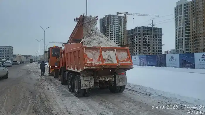Круглосуточная очистка снега в Астане более 3000 рабочих и 1800 единиц техники Павлодаре