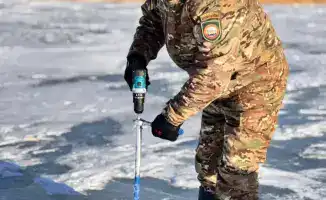 Аэрационные работы в природном резервате 'Алтын Дала' для спасения водной экосистемы