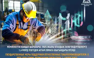 Вдохновляя на рост: как 1,4 млрд тенге поддерживают отечественных товаропроизводителей в 2025 году