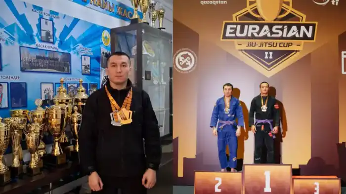Золотая и серебряная нить успеха: полицейский Рустам Кузембаев блистает на кубке Азии по джиу-джитсу и грэплингу Павлодаре