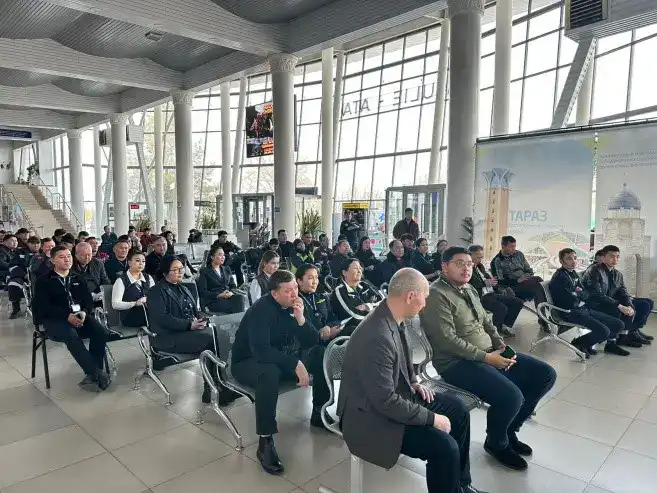 В международном аэропорту «Аулие Ата» г.Тараз проведено занятие по безопасности (3)