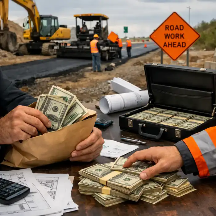 Дороги, асфальт и 56,5 млн тенге в карманах Павлодаре