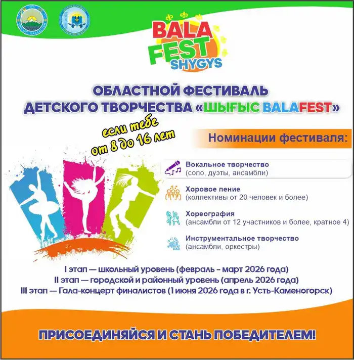 Фестиваль детского творчества «ШЫҒЫС BALAFEST» стартует в ВКО 1 июня Павлодаре