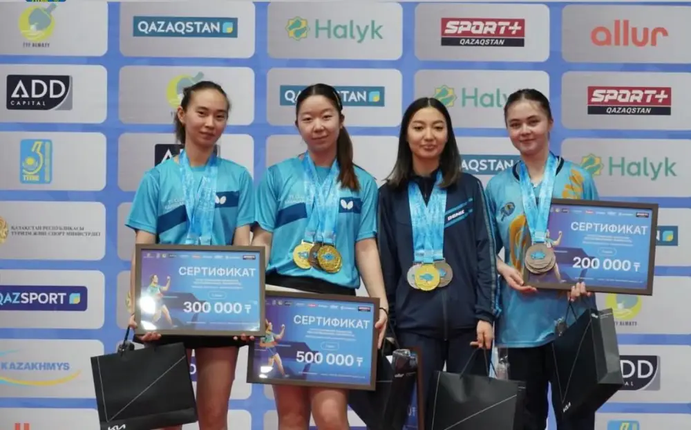 Алматинские спортсмены завоевали золото и серебро на чемпионате Казахстана по настольному теннису Павлодаре