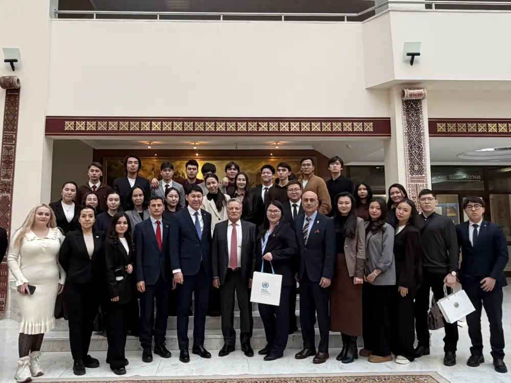 Лекция в Евразийском национальном университете о сотрудничестве Казахстана с ООН в честь 34-летия членства страны Павлодаре