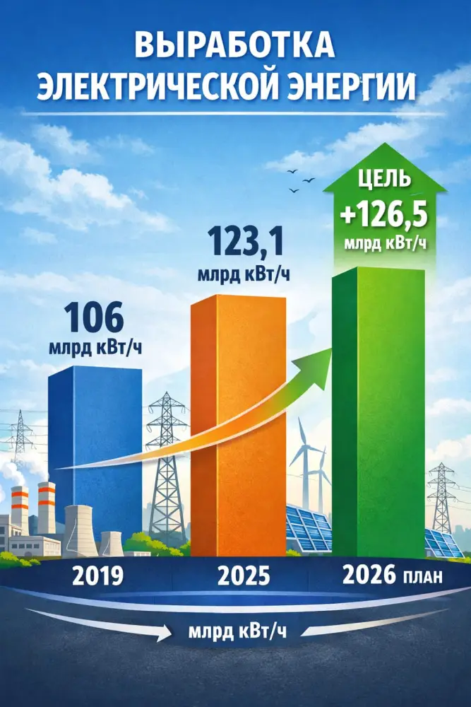 Казахстан увеличивает выработку электроэнергии до 123,1 млрд кВт/ч по итогам 2025 года Павлодаре