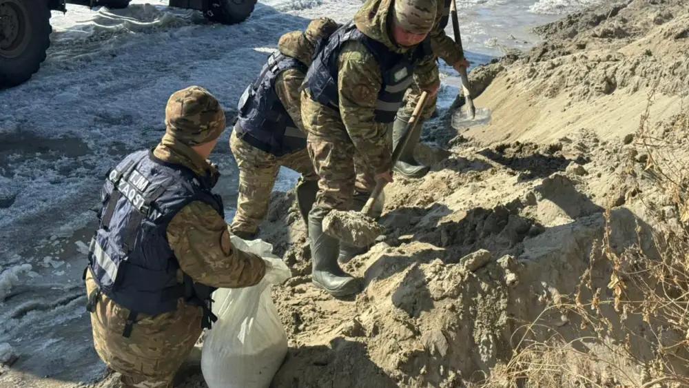 В районе Алтай военнослужащие в целях противодействия паводкам провели очистку каналов (6)