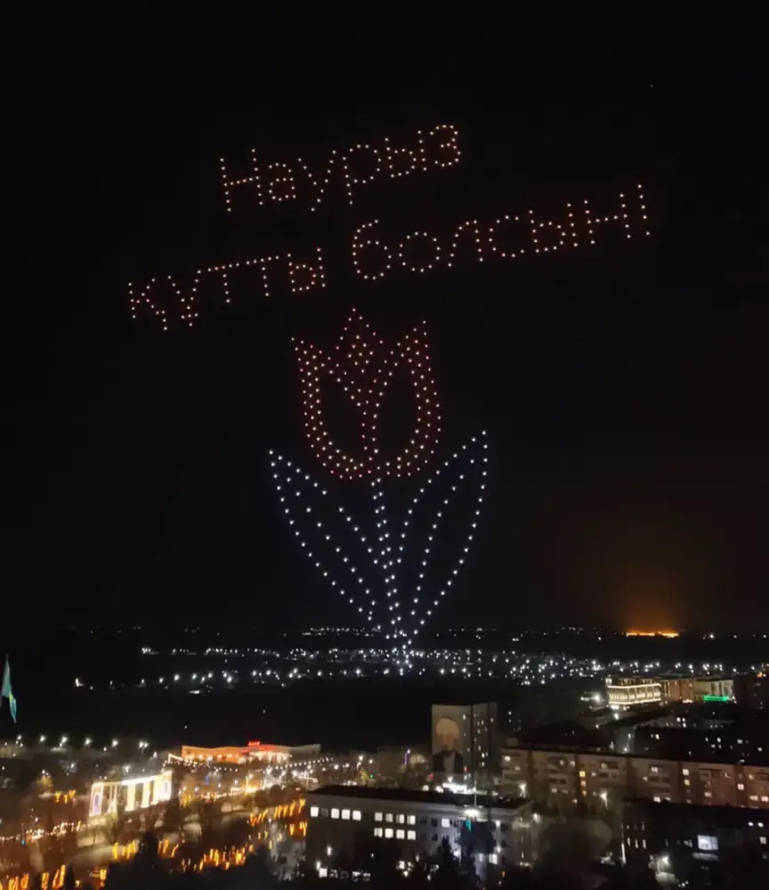 В городе Конаев состоялось дрон-шоу в преддверии республиканского референдума (5)