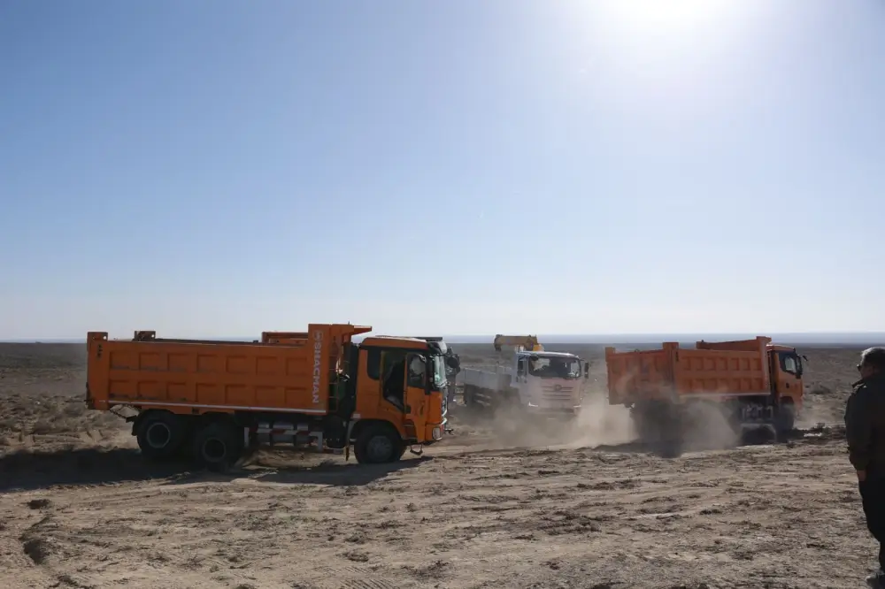 Строительство крупнейшей в Казахстане ветровой электростанции начато в Жамбылской области (9)