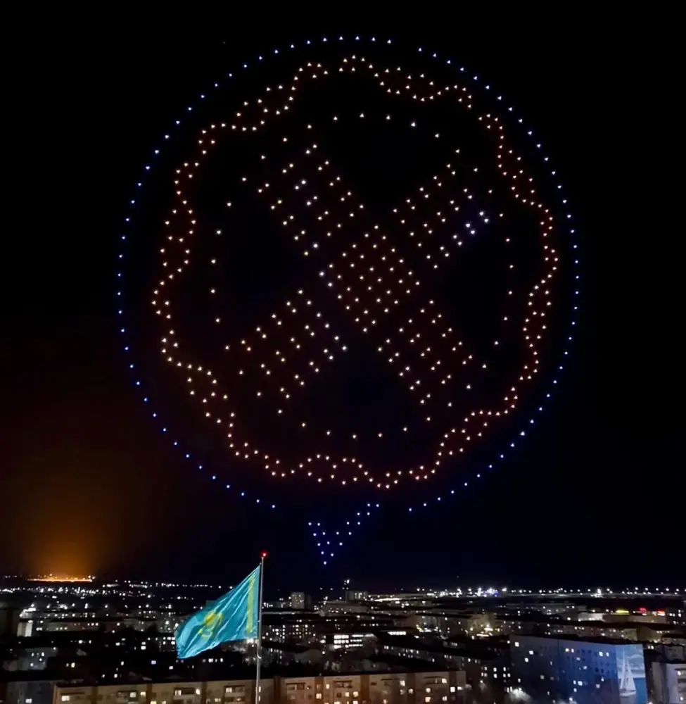 Дрон-шоу в Конаеве: обсуждение гражданской ответственности и новой Конституции перед референдумом Павлодаре