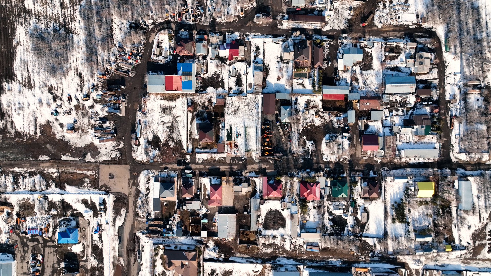 Жилмассив Нефтяников в Астане, съёмка с дрона