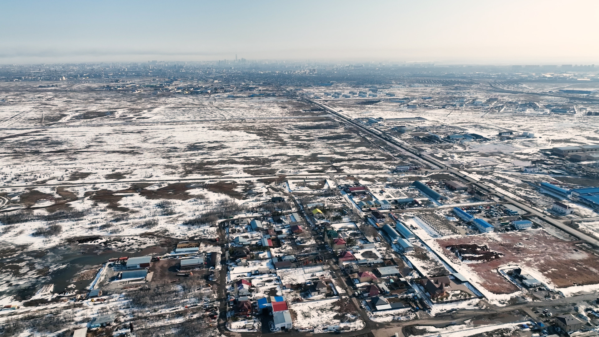 Вид на массив Нефтяников сверху, Астана