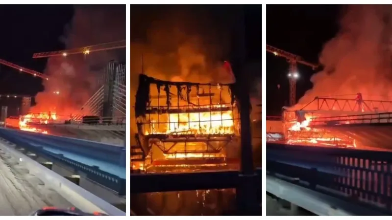 В Павлодаре вновь загорелся строящийся мост через Иртыш, что стало уже третьим инцидентом с начала года. Пожар произошел на многомиллиардном объекте, вызывая обеспокоенность у местных жителей и властей. Корреспондент Tengrinews.kz сообщает о повторяющейся Павлодаре