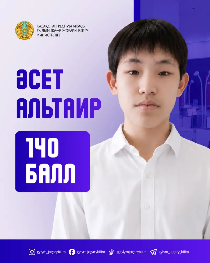 Выпускник Павлодарской области набрал 140 баллов на ЕНТ, мечтая о карьере в менеджменте