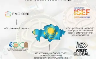 Казахстан школьники медали международные олимпиады 2025 2026 учебный год