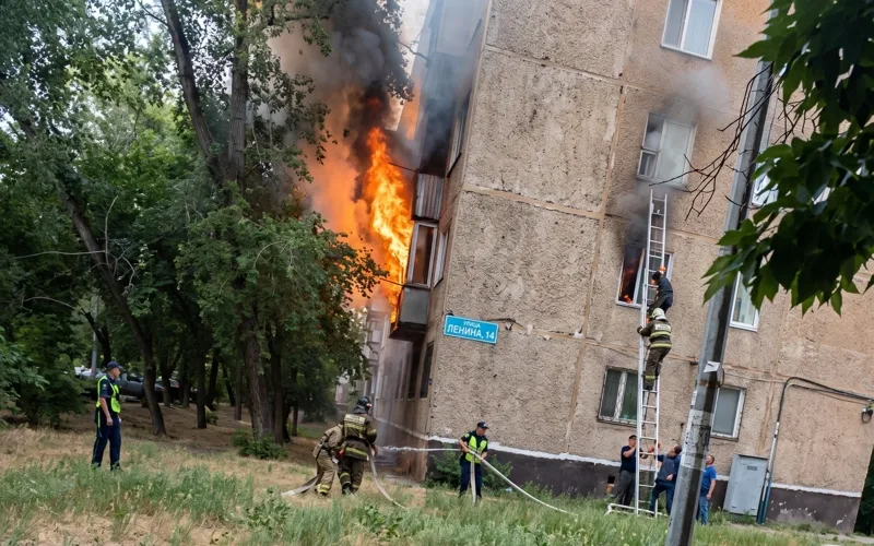 Девушка выпрыгнула из окна многоэтажки в Павлодаре при пожаре